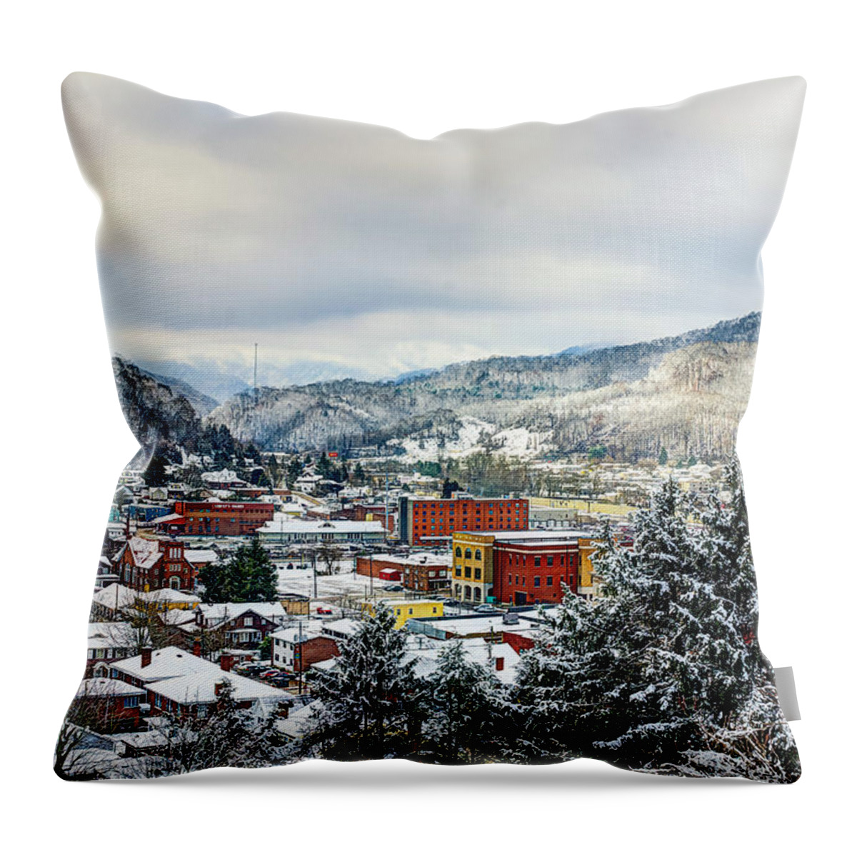 Harlan Ky Throw Pillow featuring the photograph Harlan KY winter by Anthony Heflin