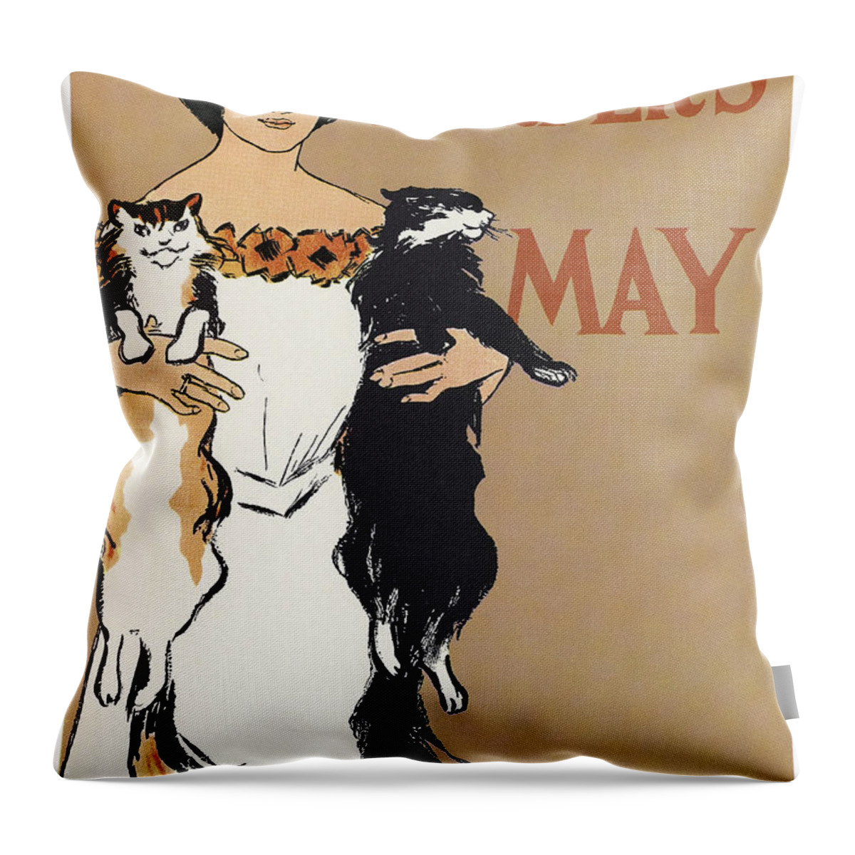 1897 Throw Pillow featuring the drawing Harper's, 1897 by Granger