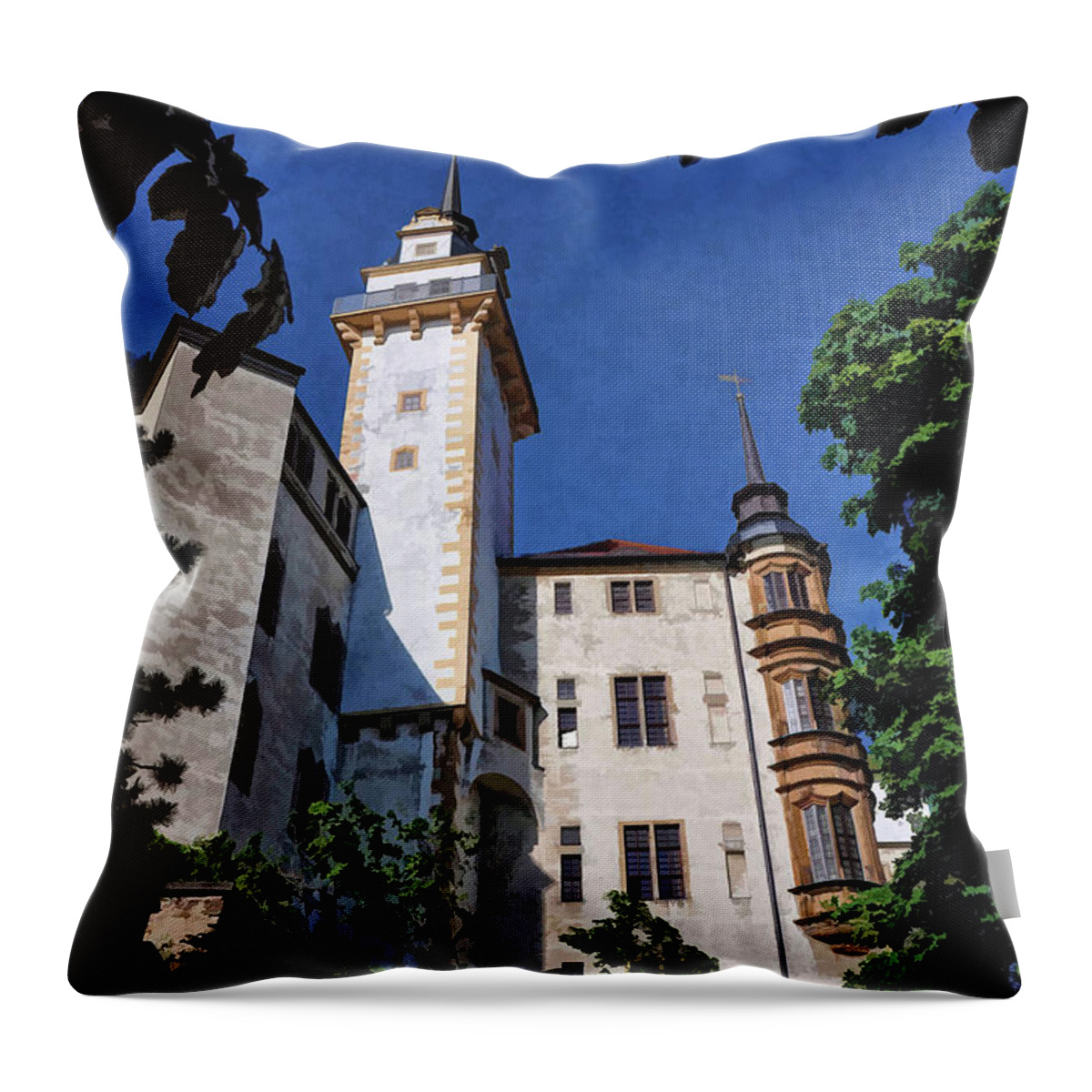 Hartenfels Castle Throw Pillow featuring the photograph Hartenfels Castle - Torgau Germany by Mark Madere