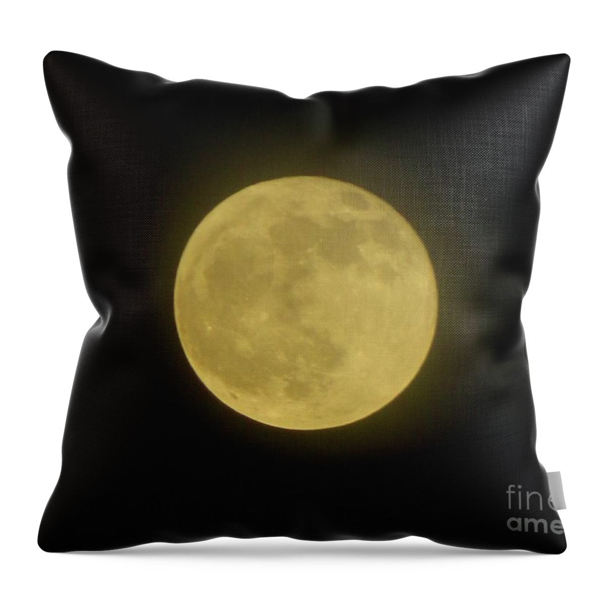 Moon Throw Pillow featuring the photograph Harvest Moon with Ring by Gallery Of Hope 