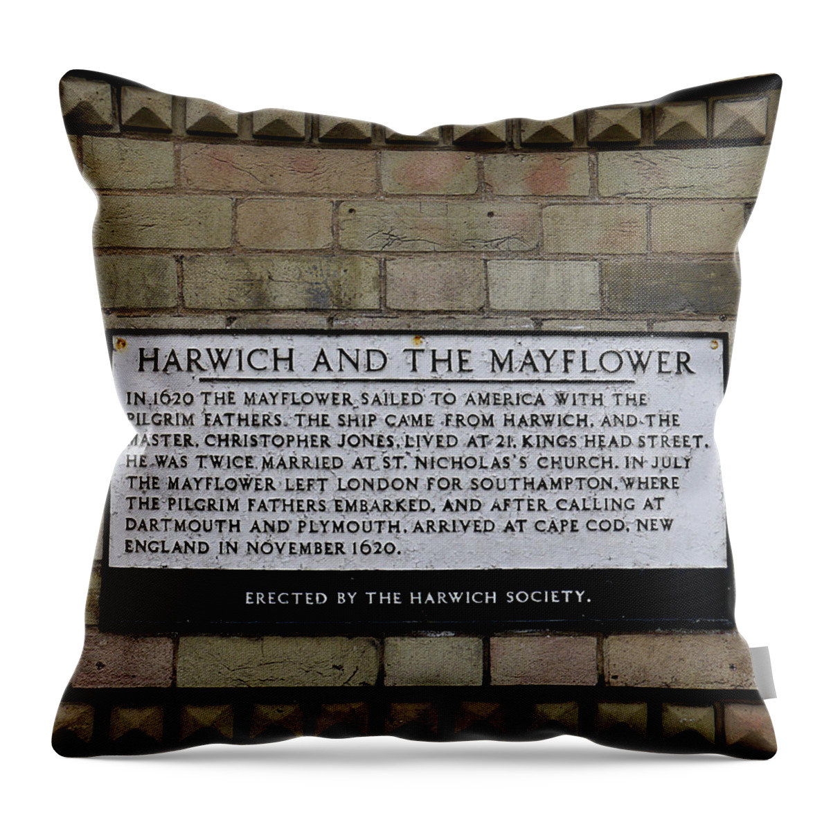 Harwich Throw Pillow featuring the photograph Harwich and the Mayflower by Richard Reeve
