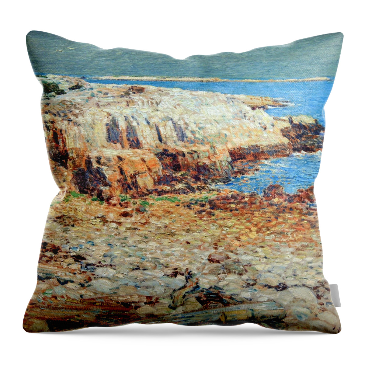 A North East Headland Throw Pillow featuring the photograph Hassam's A North East Headland by Cora Wandel