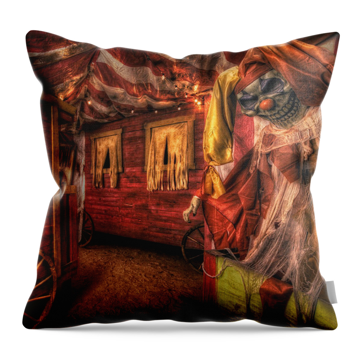 Haunted Throw Pillow featuring the photograph Haunted Circus by Daniel George