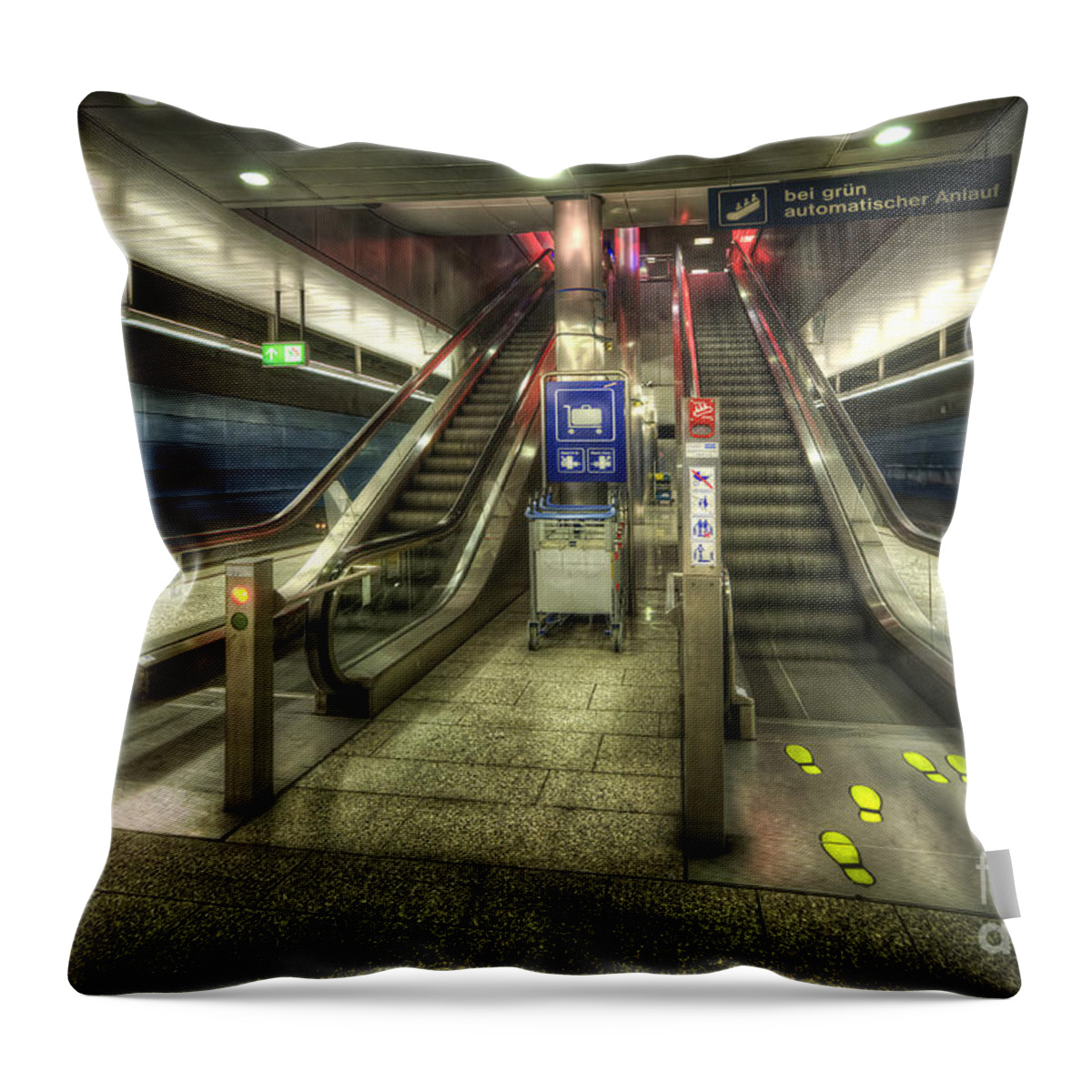 Yhun Suarez Throw Pillow featuring the photograph Hauptbahnhof Underground 2.0 by Yhun Suarez