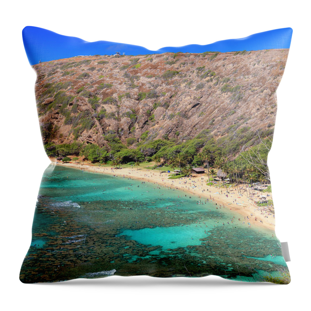 Tranquility Throw Pillow featuring the photograph Hawaii, Oahu, Tropical Beach by Michele Falzone