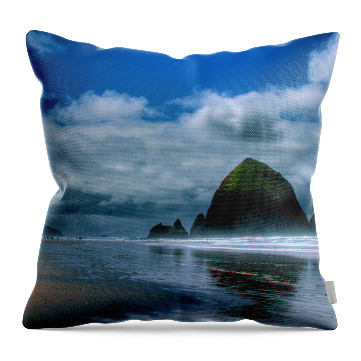 Cannon Beach Throw Pillow featuring the photograph Haystack Rock IV by David Patterson