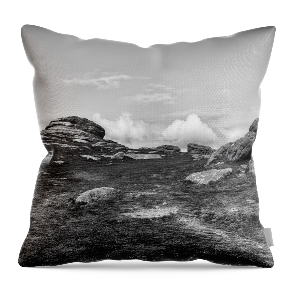  Throw Pillow featuring the photograph Haytor Rock by Howard Salmon