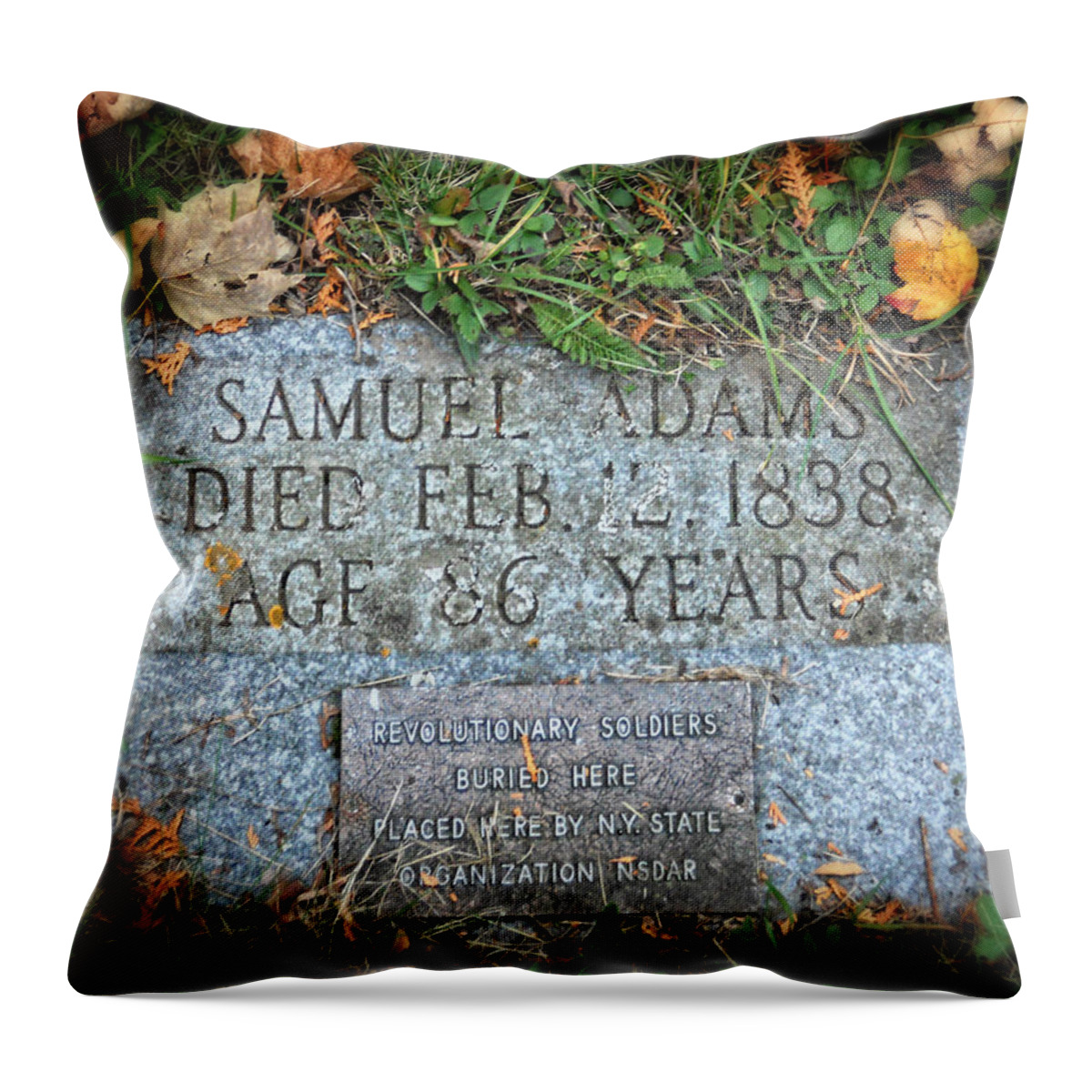 Hdr Throw Pillow featuring the photograph HDR 1800s Grave Marker by Maggy Marsh