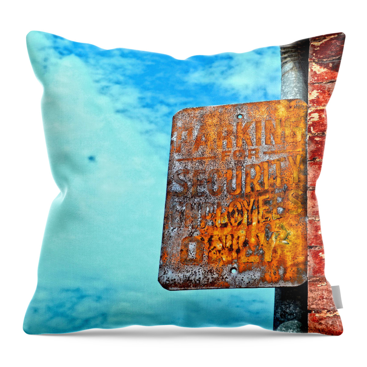 Hdr Throw Pillow featuring the photograph HDR Sign by Maggy Marsh