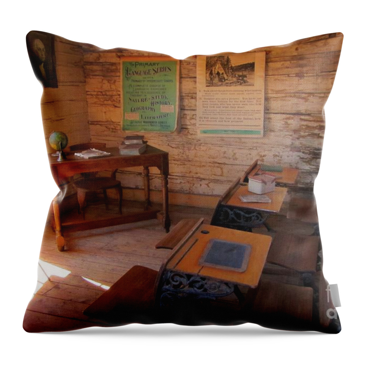 School Building Throw Pillow featuring the photograph Headmasters Corner by John Malone