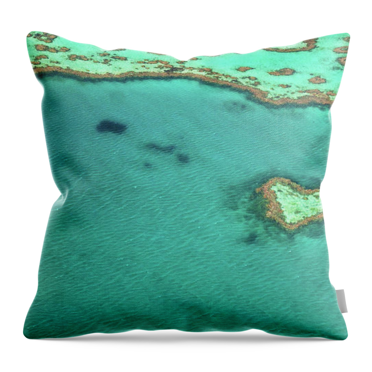 Scenics Throw Pillow featuring the photograph Heart Reef by Kokkai Ng