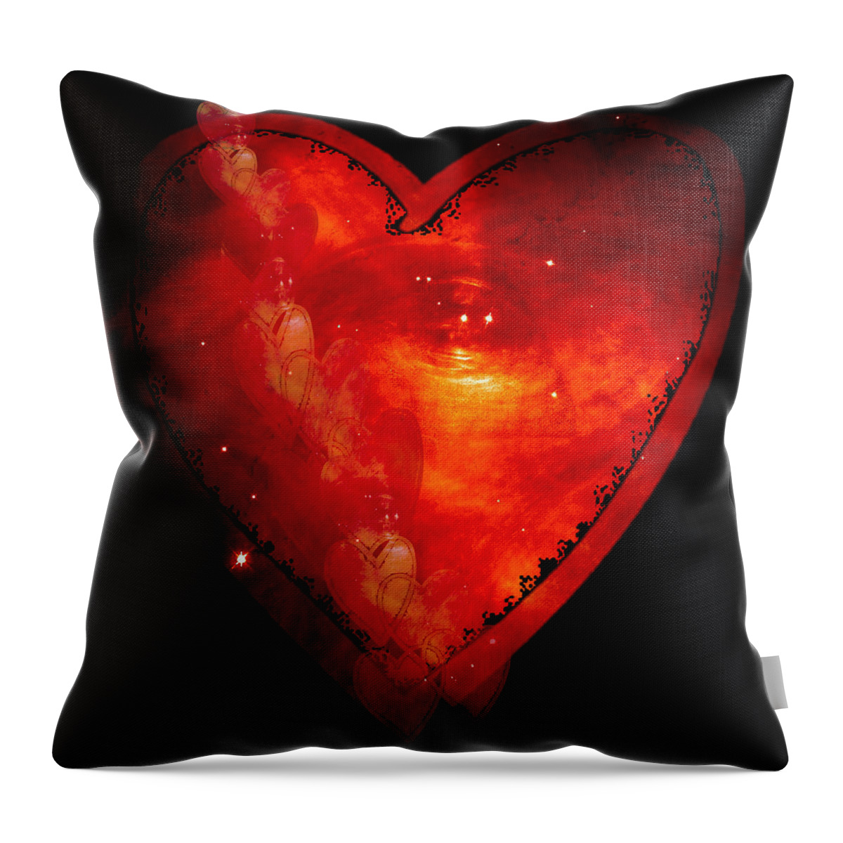 Valentine Throw Pillow featuring the photograph Hearts in Space I by Marianne Campolongo