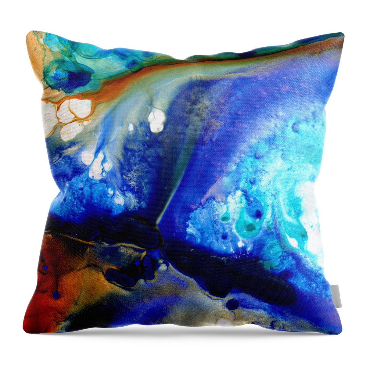 Blue Throw Pillow featuring the painting Heaven and Earth by Sharon Cummings