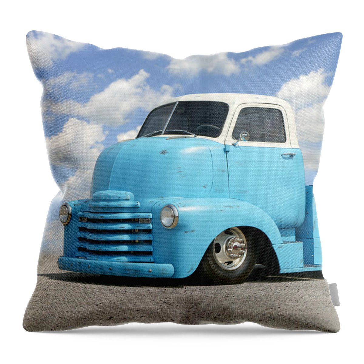 Chevy Truck Throw Pillow featuring the photograph Heavy Duty Chevy Truck by Mike McGlothlen