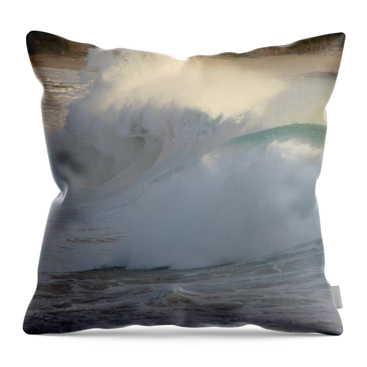 Carmel Throw Pillow featuring the photograph Heavy Surf at Carmel River Beach by James B Toy