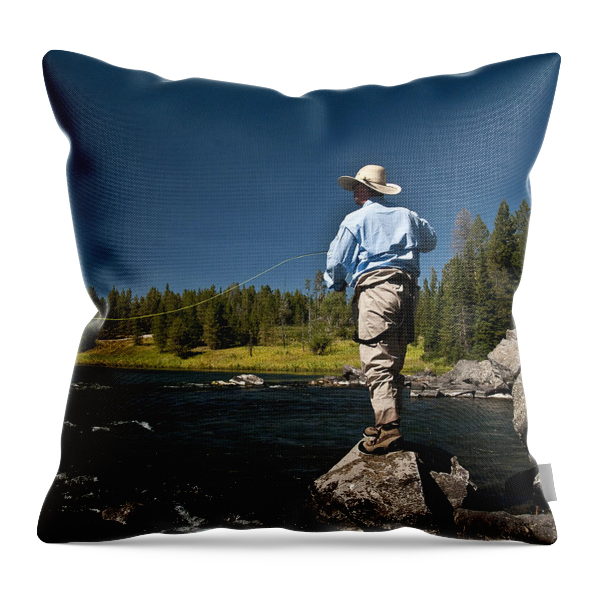 Snake River Throw Pillow featuring the photograph Henry's Fork by Ron White