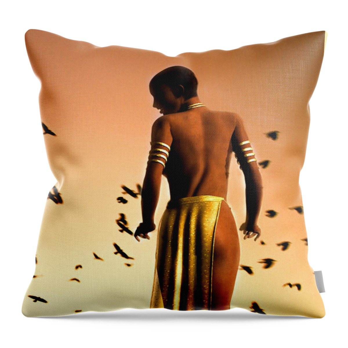 Landscape Throw Pillow featuring the photograph Her Morning Walk by Bob Orsillo
