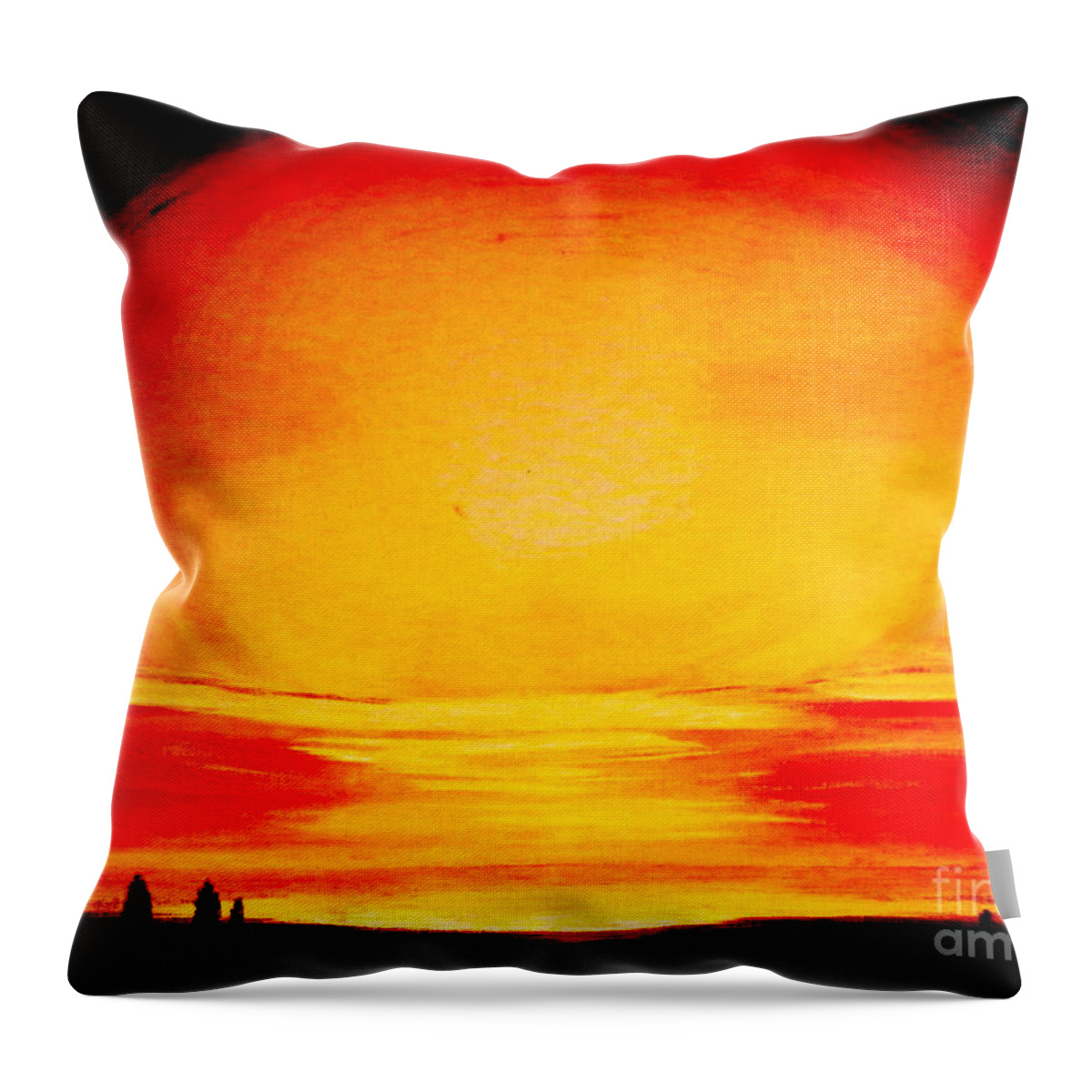 Sun Throw Pillow featuring the painting Here Comes The Sun by Tim Townsend