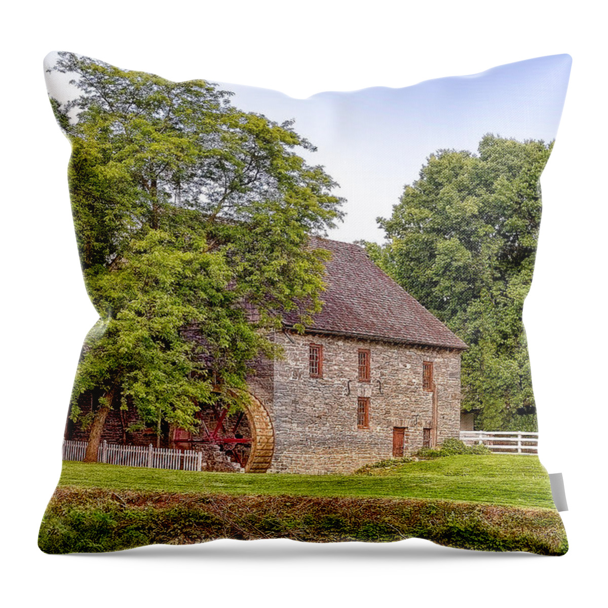 Fine Art Throw Pillow featuring the photograph Herr's Mill by Jim Thompson