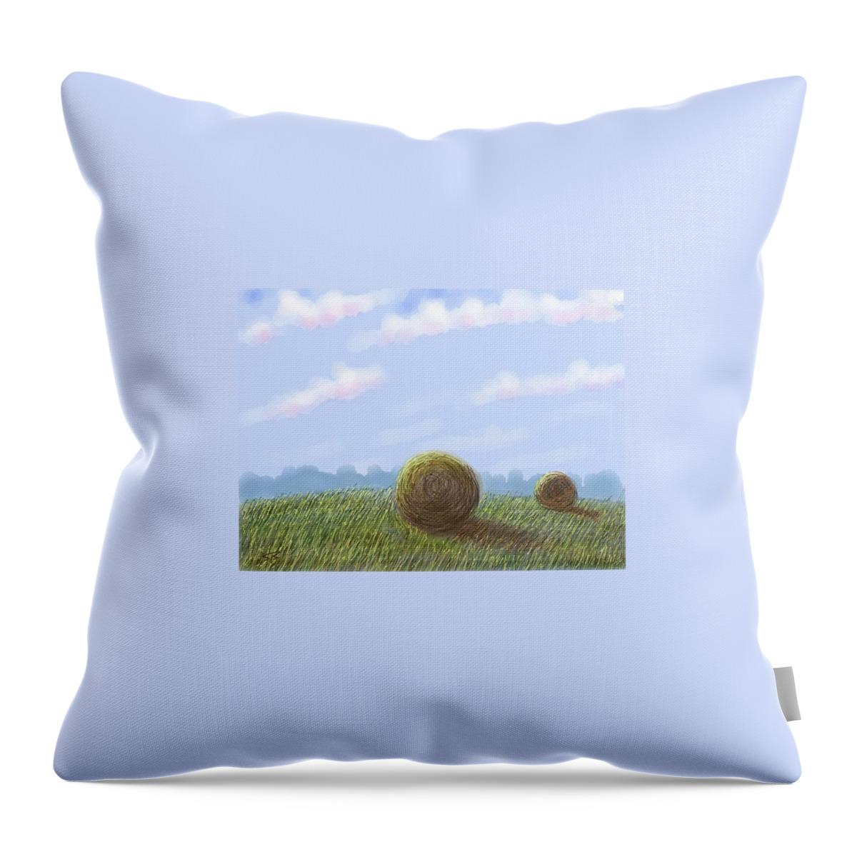 Hay Throw Pillow featuring the digital art Hey I See Hay by Stacy C Bottoms