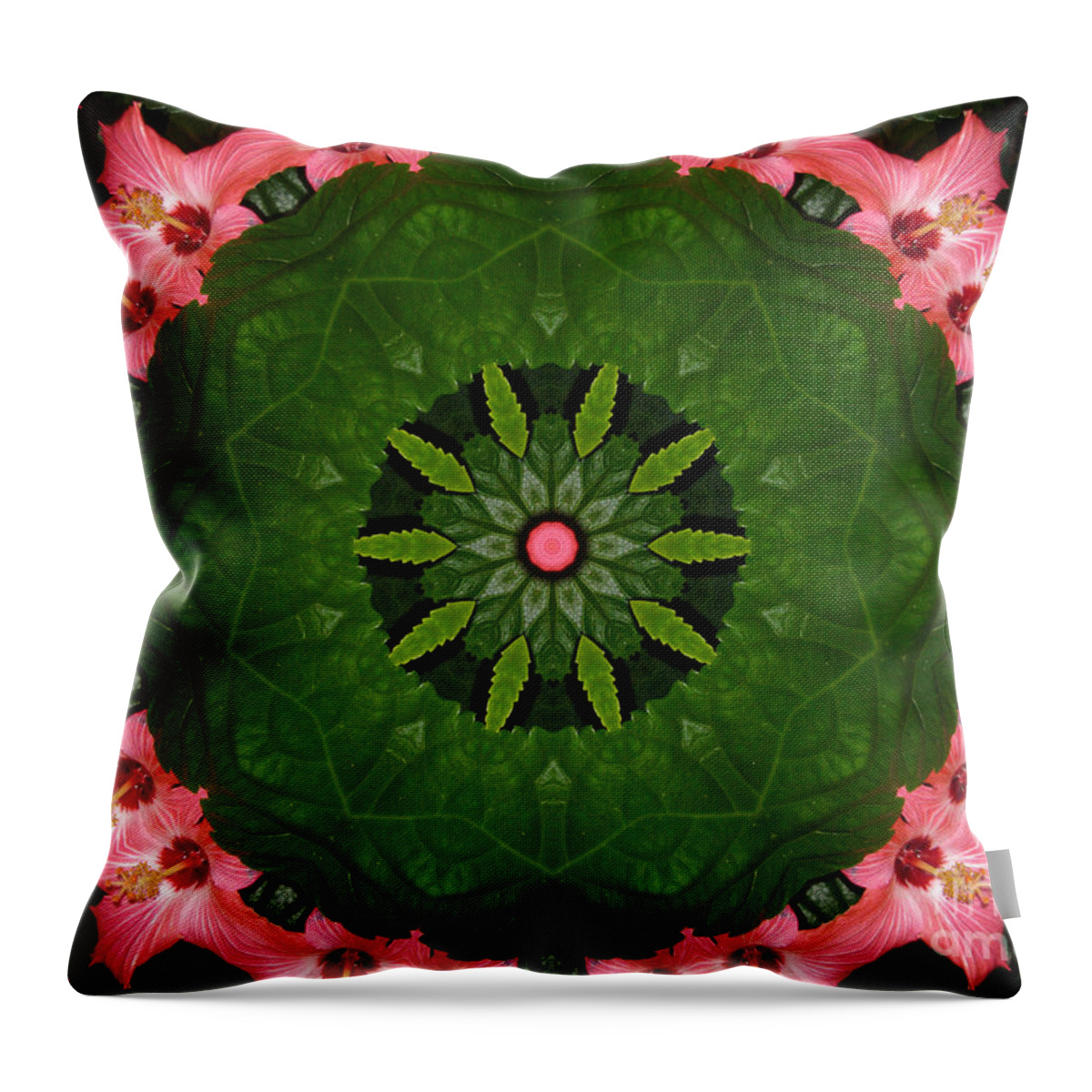 Hibiscus Throw Pillow featuring the digital art Hibiscus Reflection Design by Oksana Semenchenko