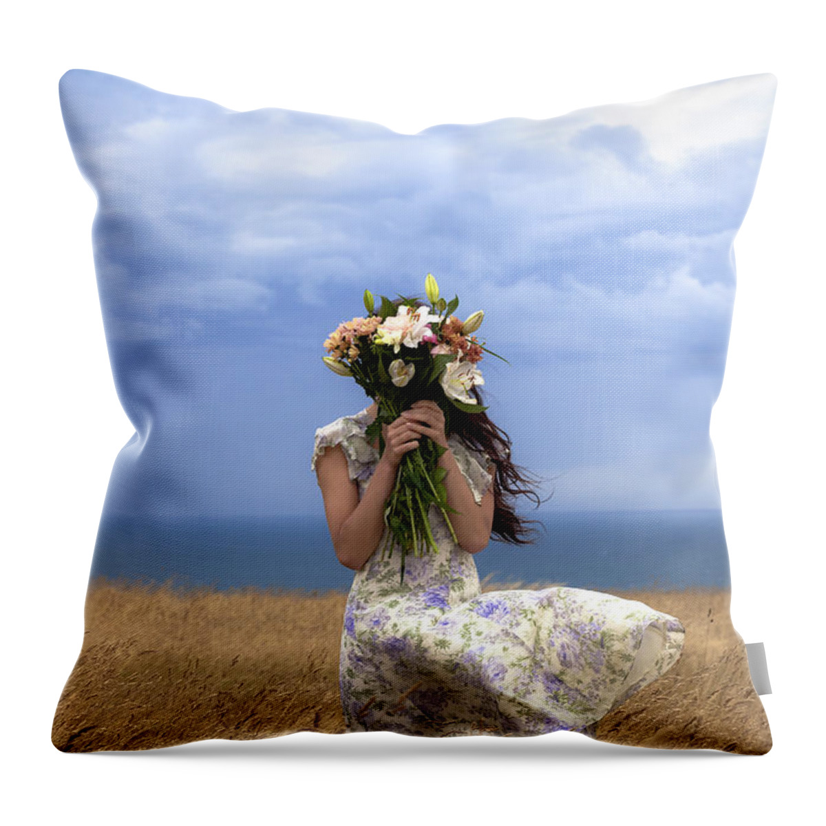 Girl Throw Pillow featuring the photograph Hiding by Joana Kruse