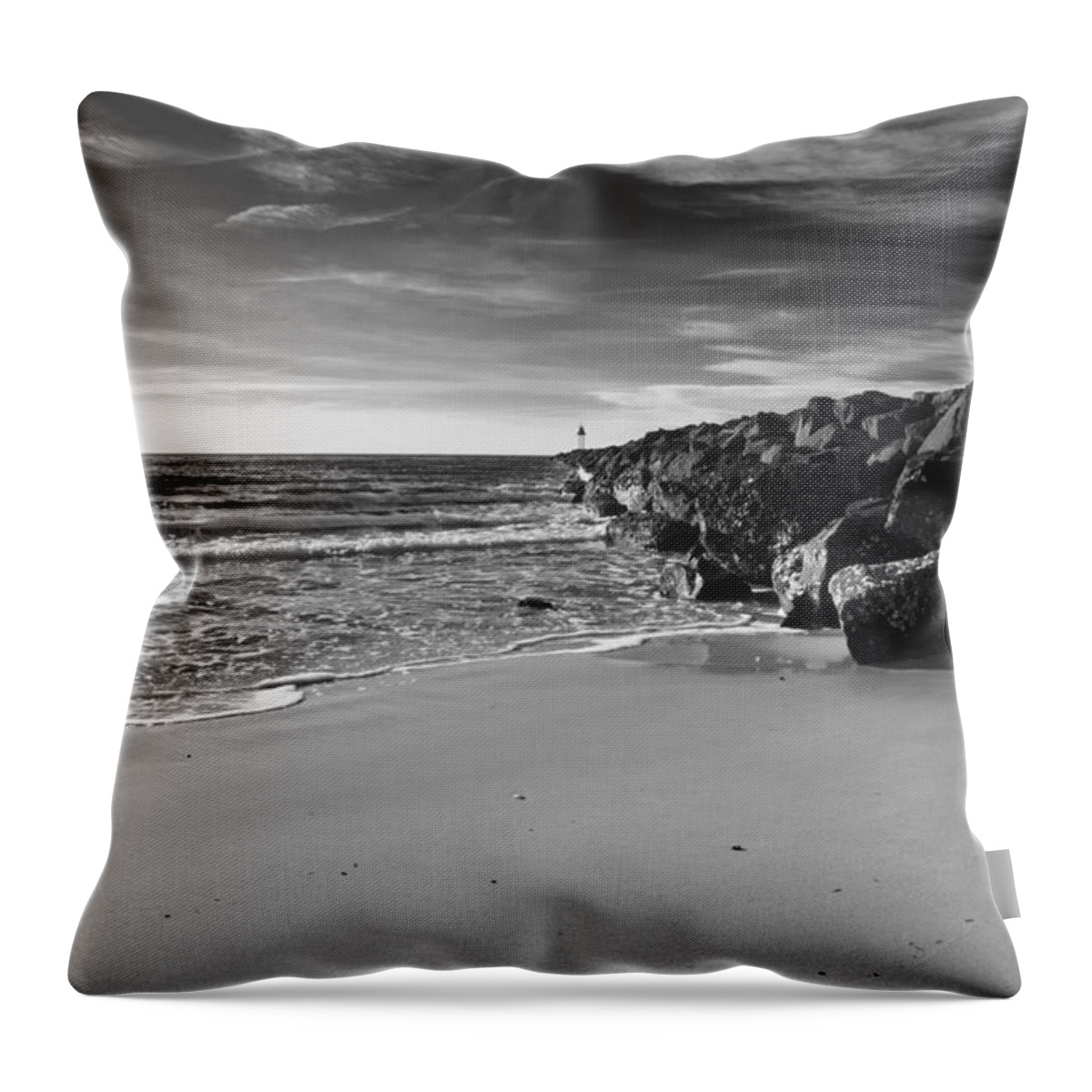 Cape May Throw Pillow featuring the photograph Higbee Beach b/w by Jennifer Ancker