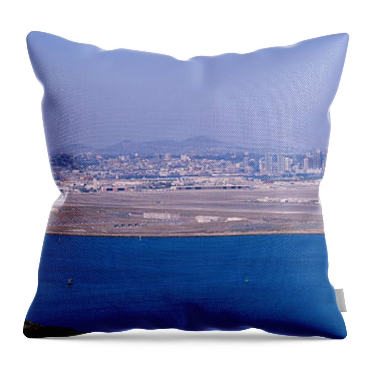 Photography Throw Pillow featuring the photograph High Angle View Of A Coastline by Panoramic Images