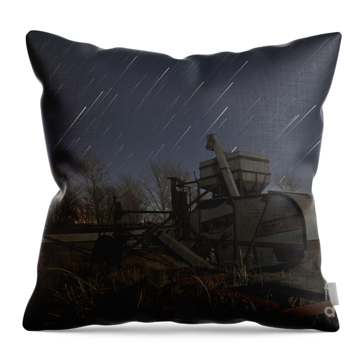 Light Painting Throw Pillow featuring the photograph High Plains Thrasher by Keith Kapple