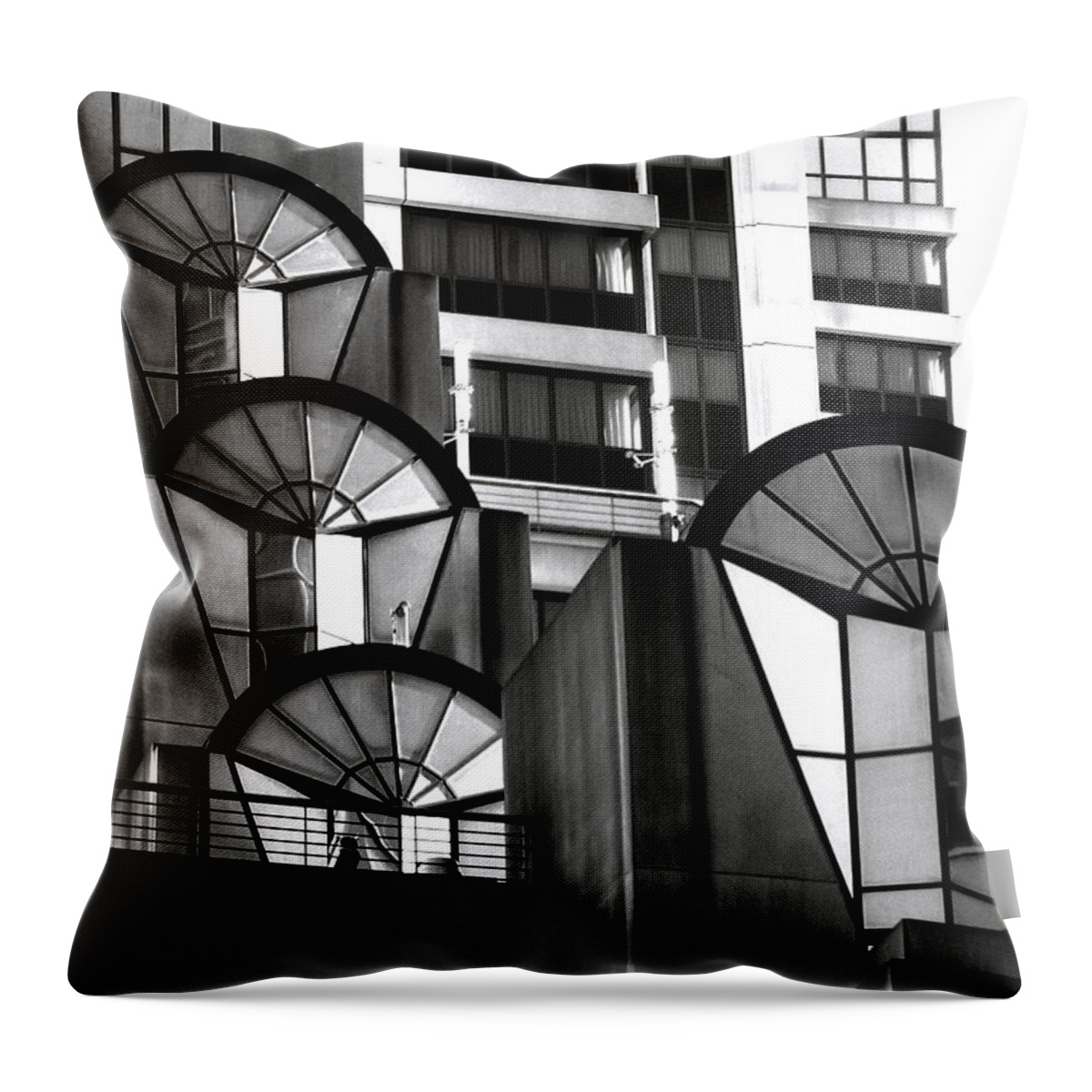 San Francisco Throw Pillow featuring the photograph High Rise in Black and White by Bill Gallagher