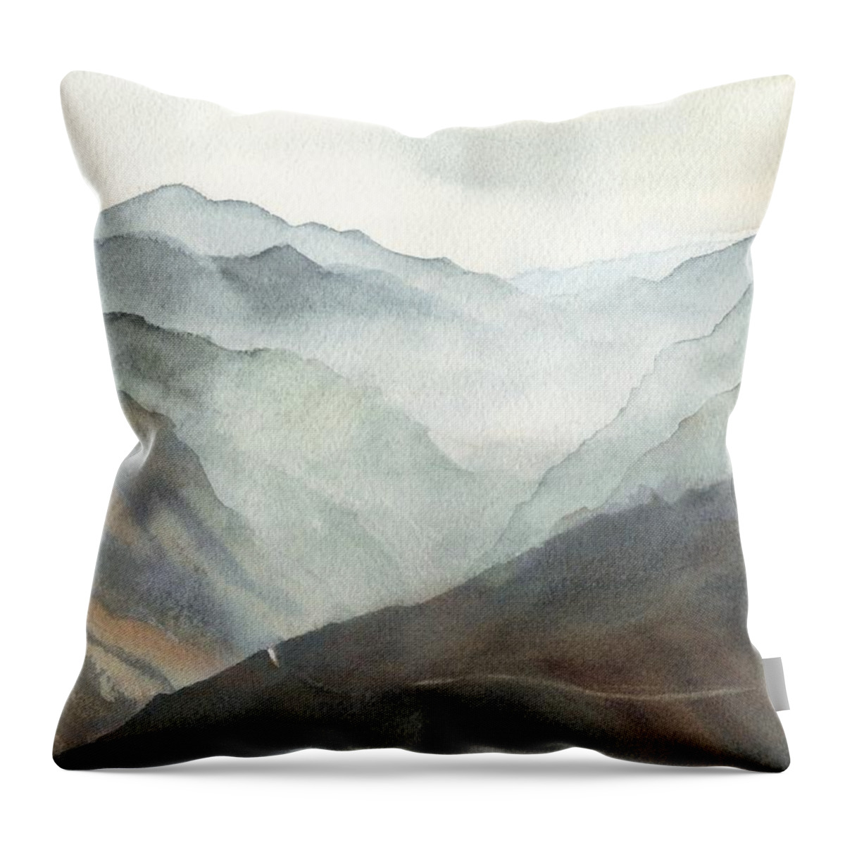 California Throw Pillow featuring the painting High Sierras by Amanda Amend
