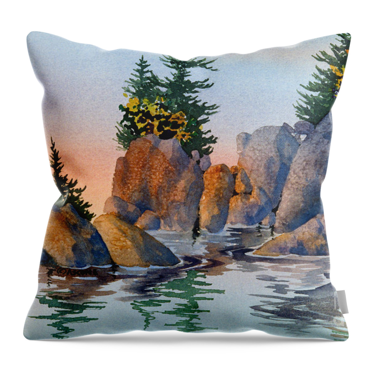High Tide Throw Pillow featuring the painting High Tide by Teresa Ascone