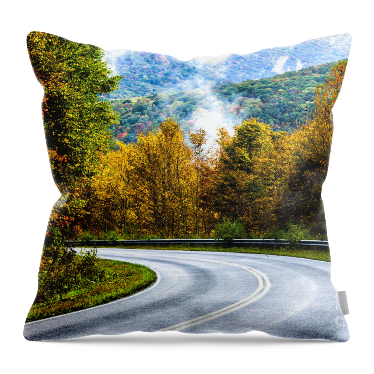 Fall Throw Pillow featuring the photograph Highland Scenic Highway Autumn by Thomas R Fletcher