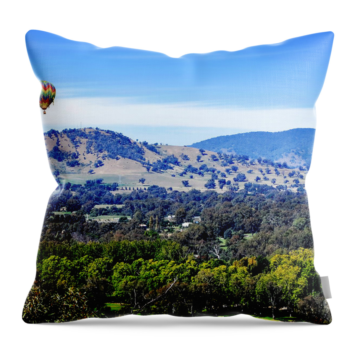 Photography Throw Pillow featuring the photograph Hills Surrounding Albury by Kaye Menner