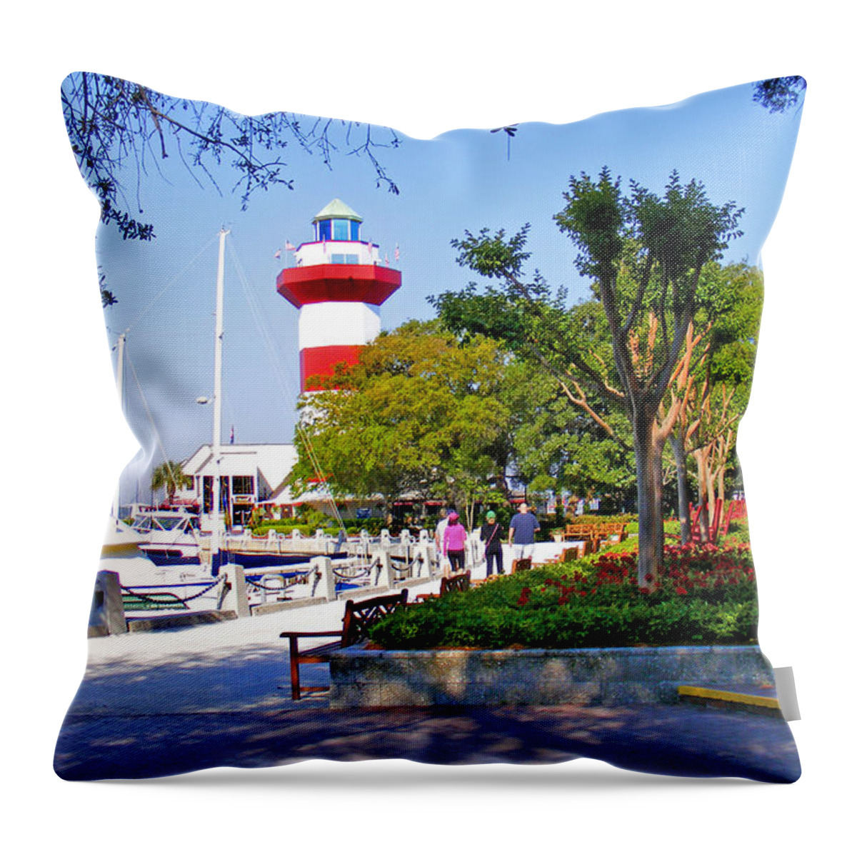 Lighthouse Throw Pillow featuring the photograph Hilton Head Lighthouse by Duane McCullough