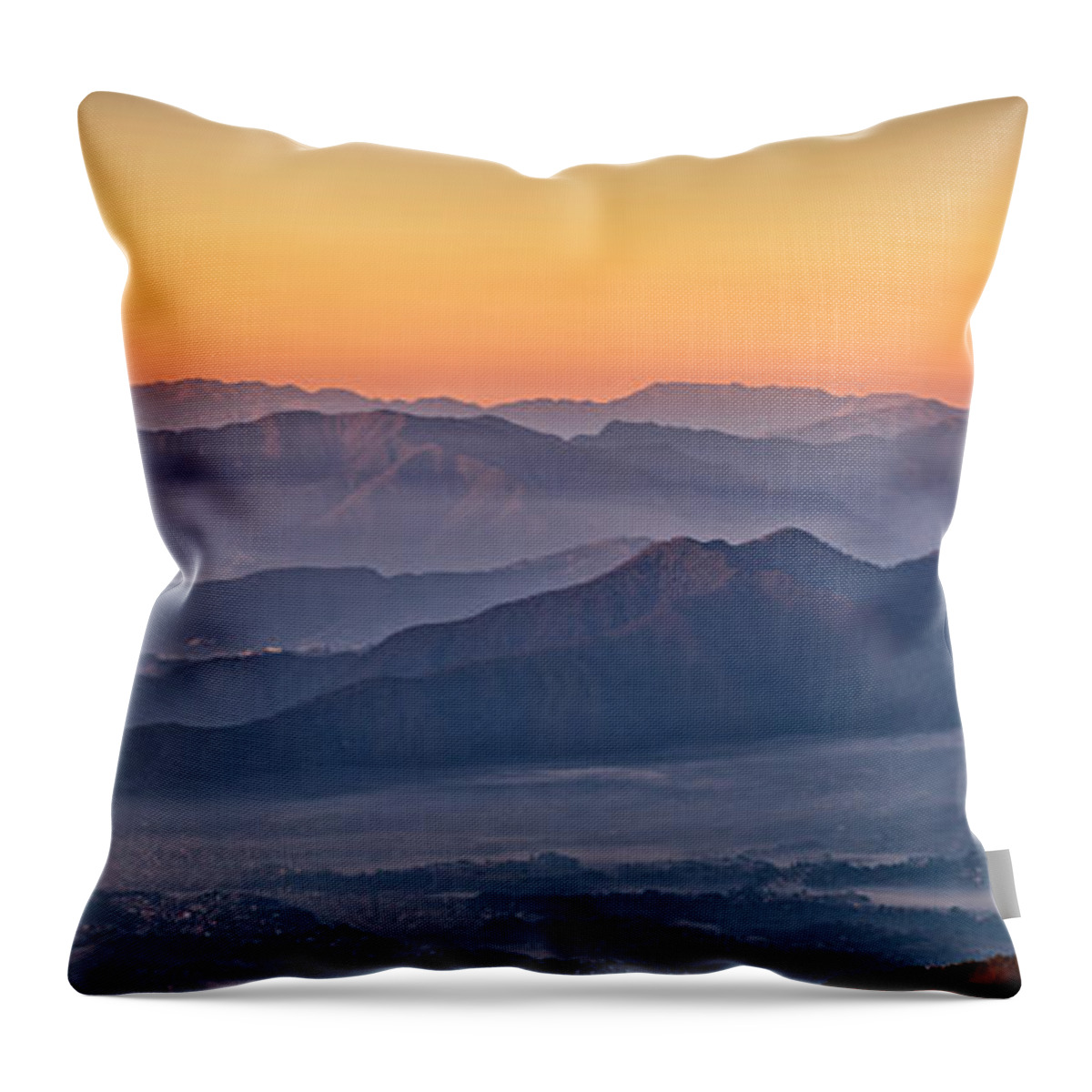 Fog Throw Pillow featuring the photograph Himalayan mountains by U Schade