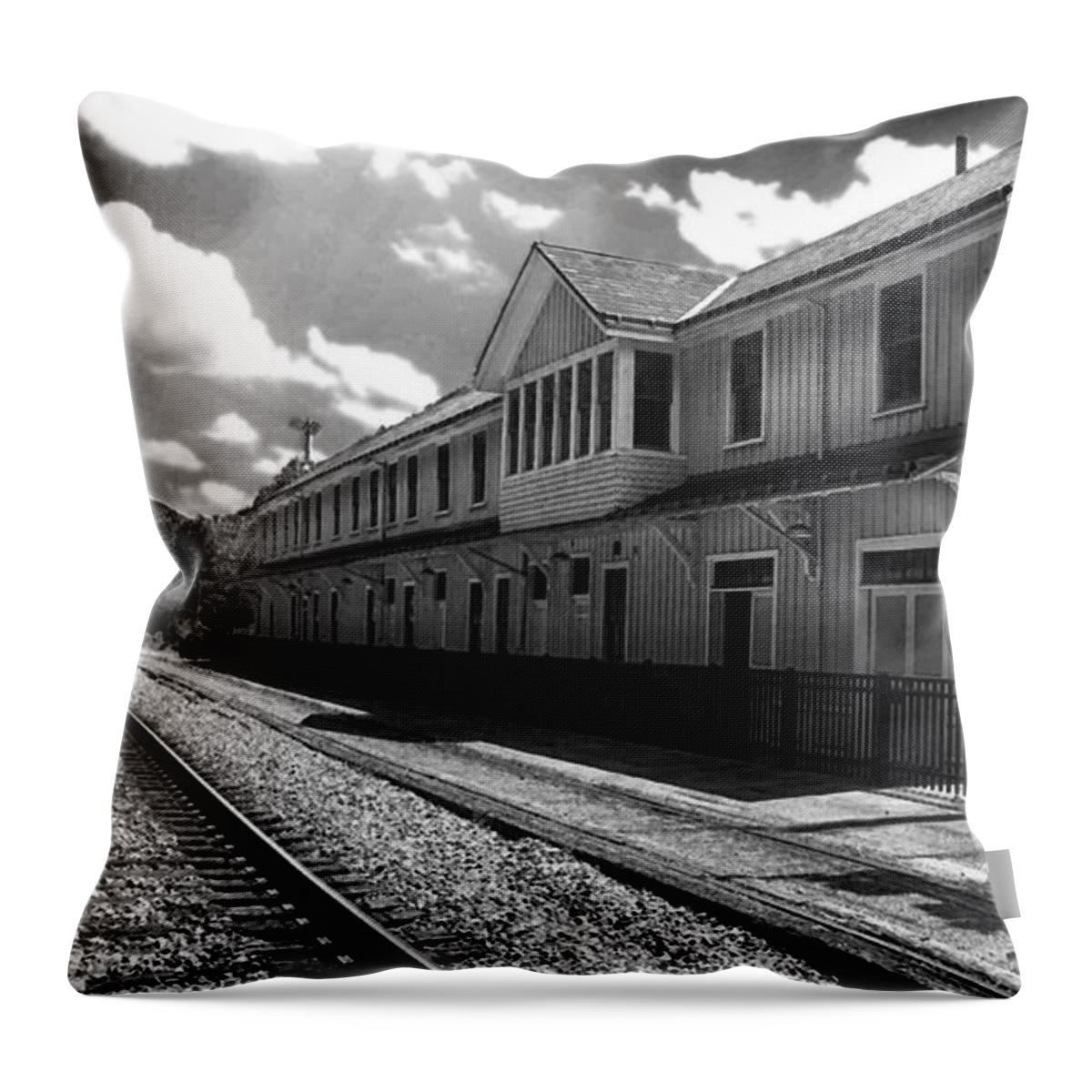 Train Depot Throw Pillow featuring the photograph Historic Thurmond Depot by Thomas R Fletcher