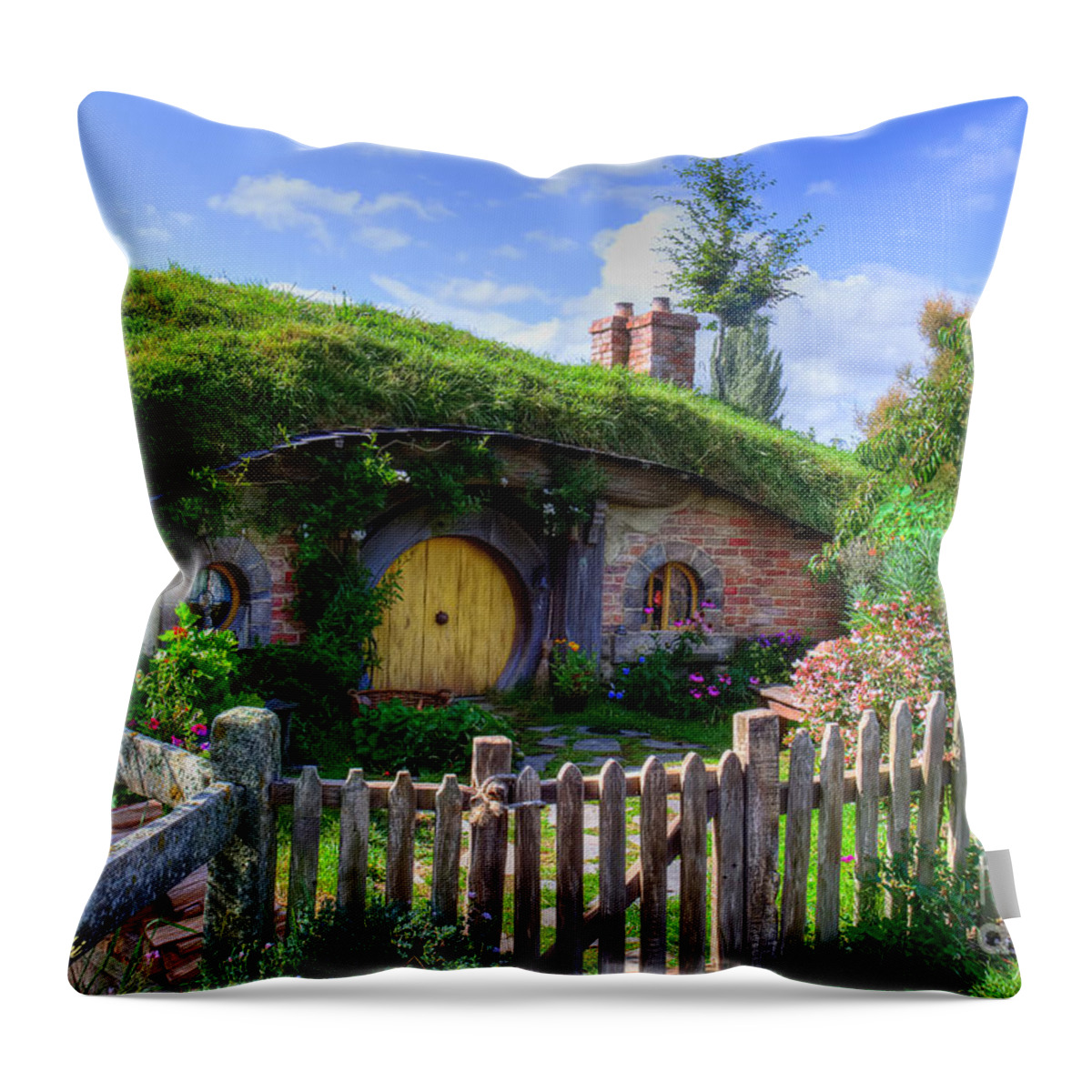 Alexander's Farm Throw Pillow featuring the photograph Hobbit Hole 7a by Sue Karski