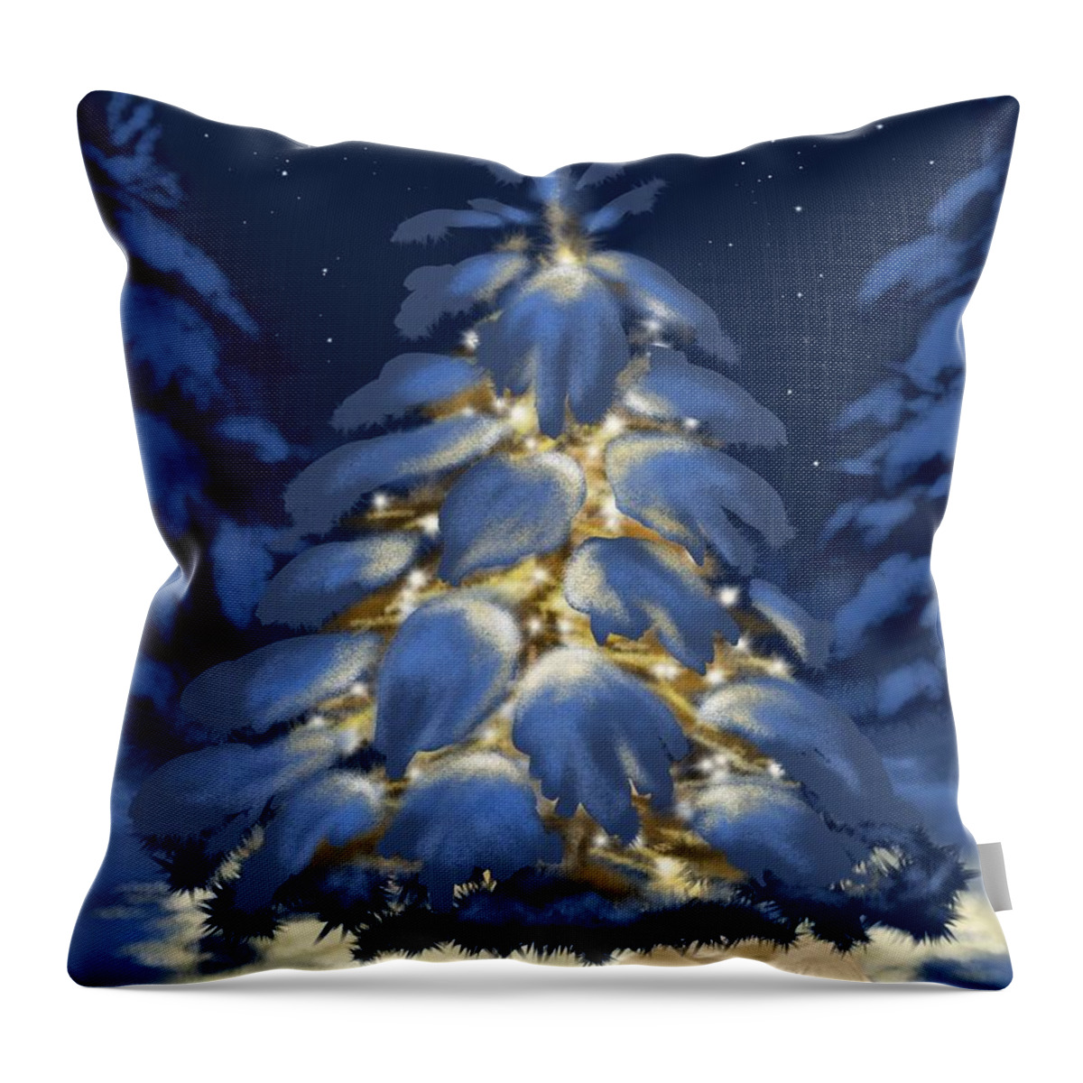 Christmas Throw Pillow featuring the painting Holding together by Veronica Minozzi