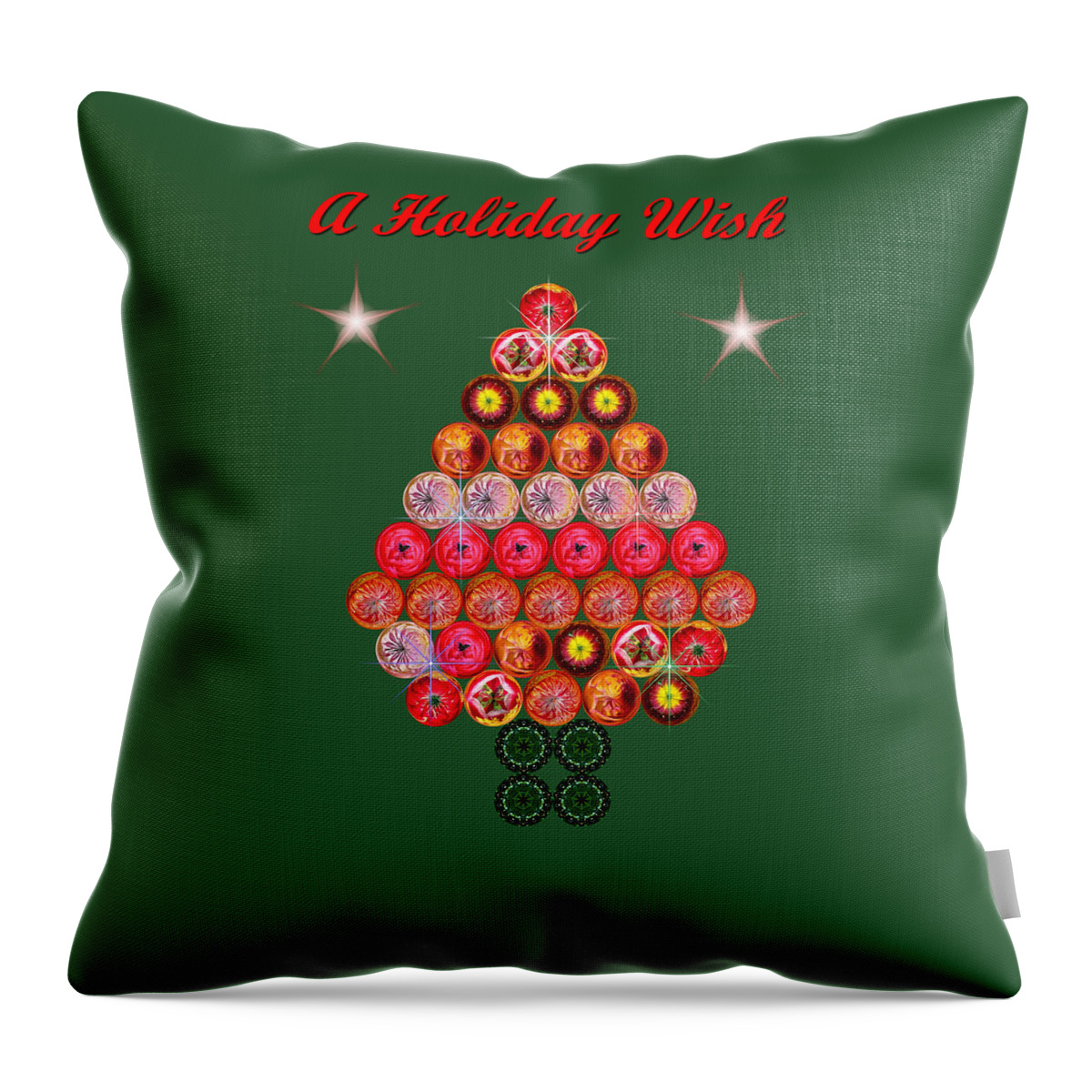 Digital Art Throw Pillow featuring the photograph Holiday Tree of Orbs 2 by Nick Kloepping