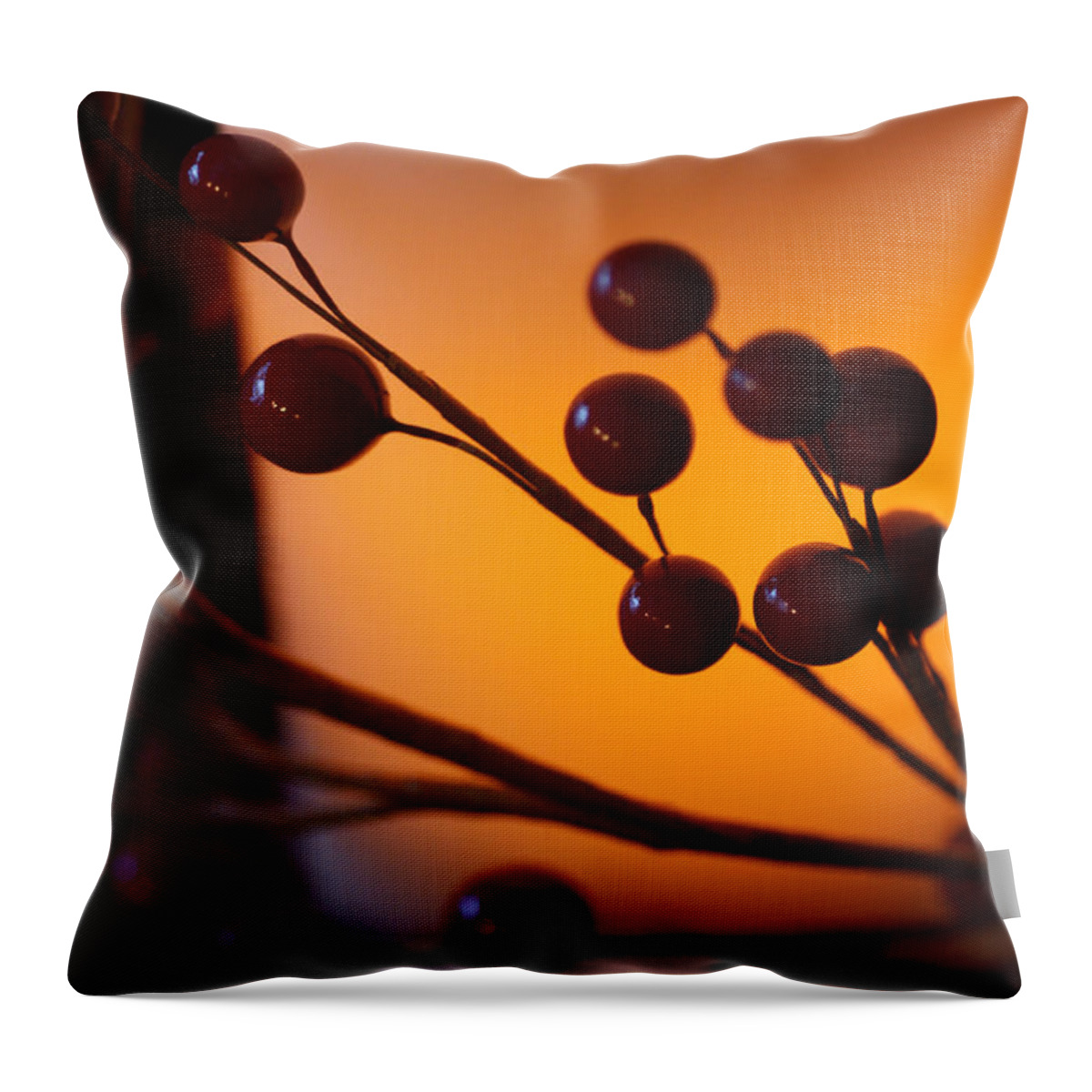 Holiday Throw Pillow featuring the photograph Holiday Warmth By Candlelight 1 by Linda Shafer