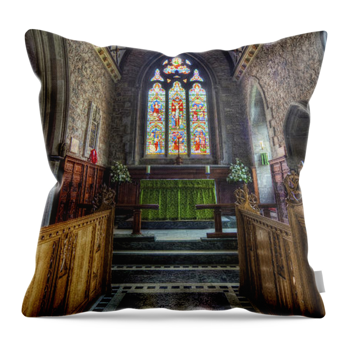 Church Throw Pillow featuring the photograph Holy Trinity Church Vertotama by Ian Mitchell