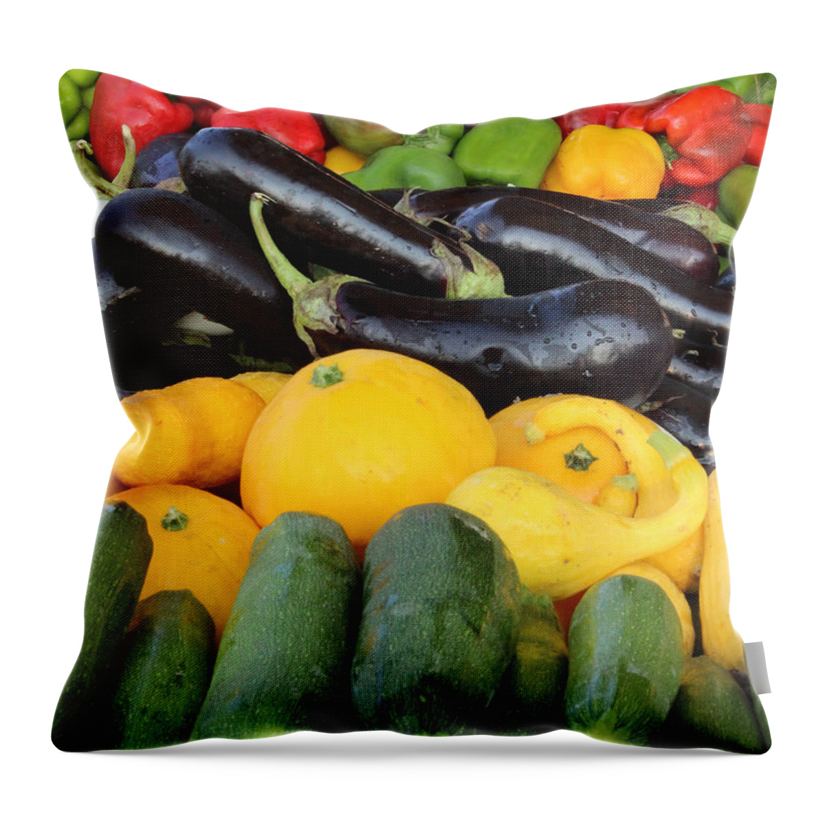 Food And Beverages Throw Pillow featuring the photograph Home-Grown Vegetables by Lena Wilhite