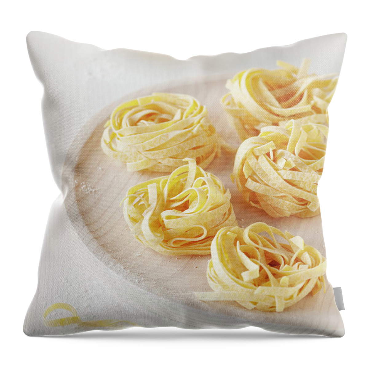 Italian Food Throw Pillow featuring the photograph Homemade Italian Pasta by Oxana Denezhkina