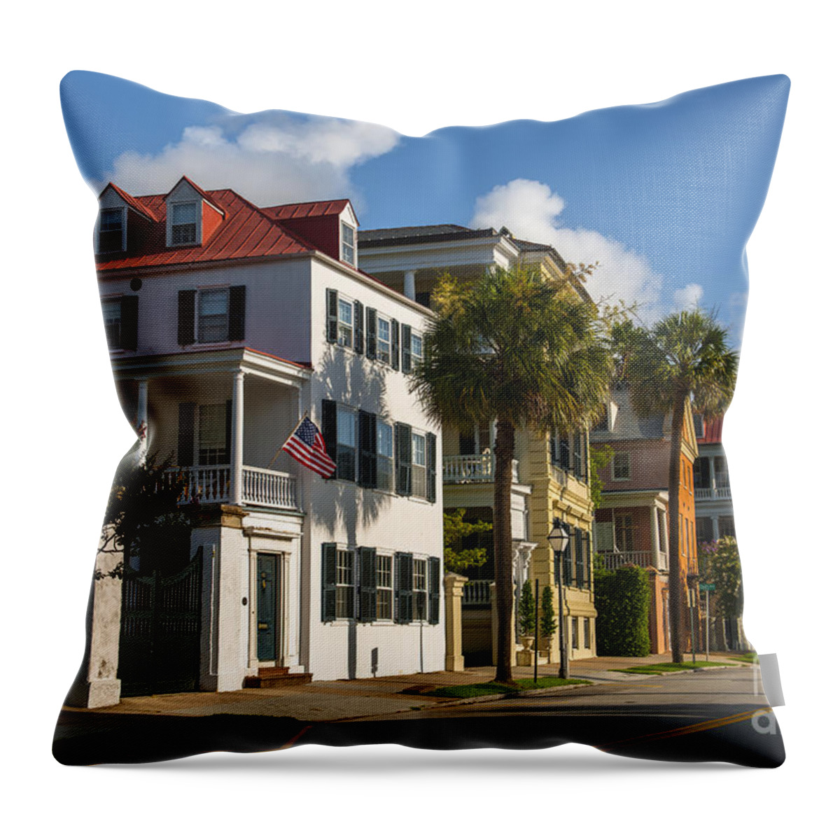 Homes Throw Pillow featuring the photograph Homes of Charleston by Dale Powell