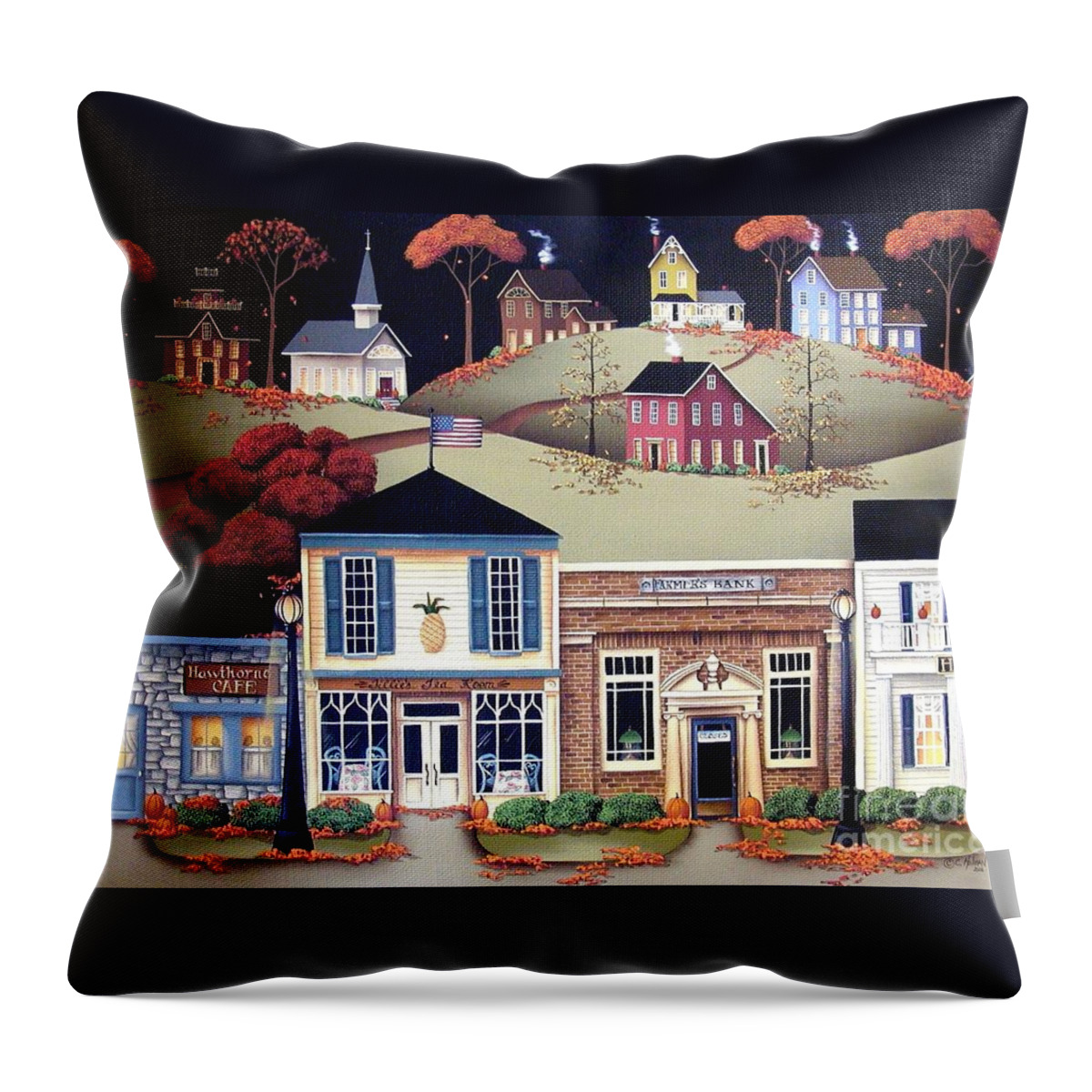 Art Throw Pillow featuring the painting Hometown America by Catherine Holman