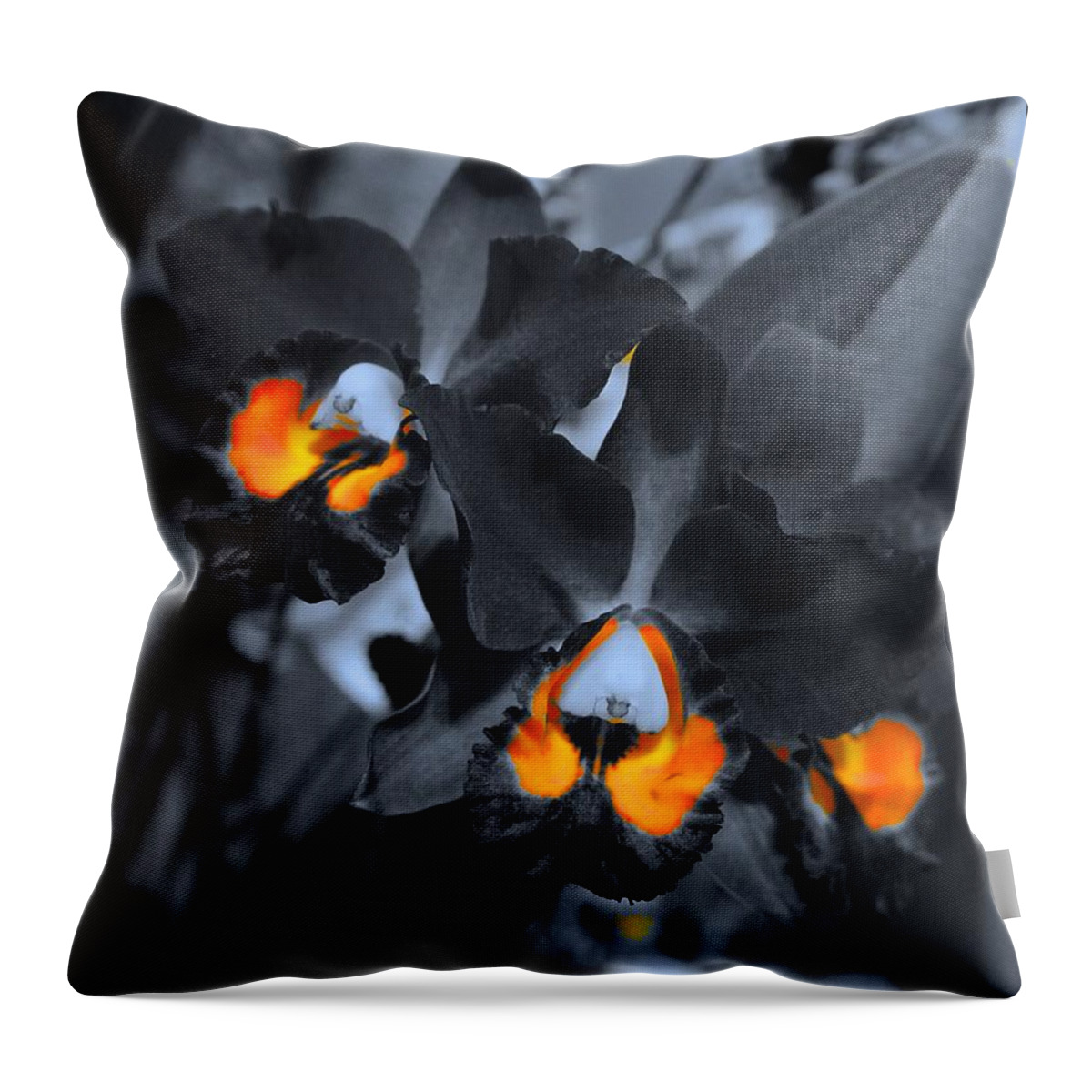 Orchids Throw Pillow featuring the photograph Honey of the Orchid Heart by Tim G Ross