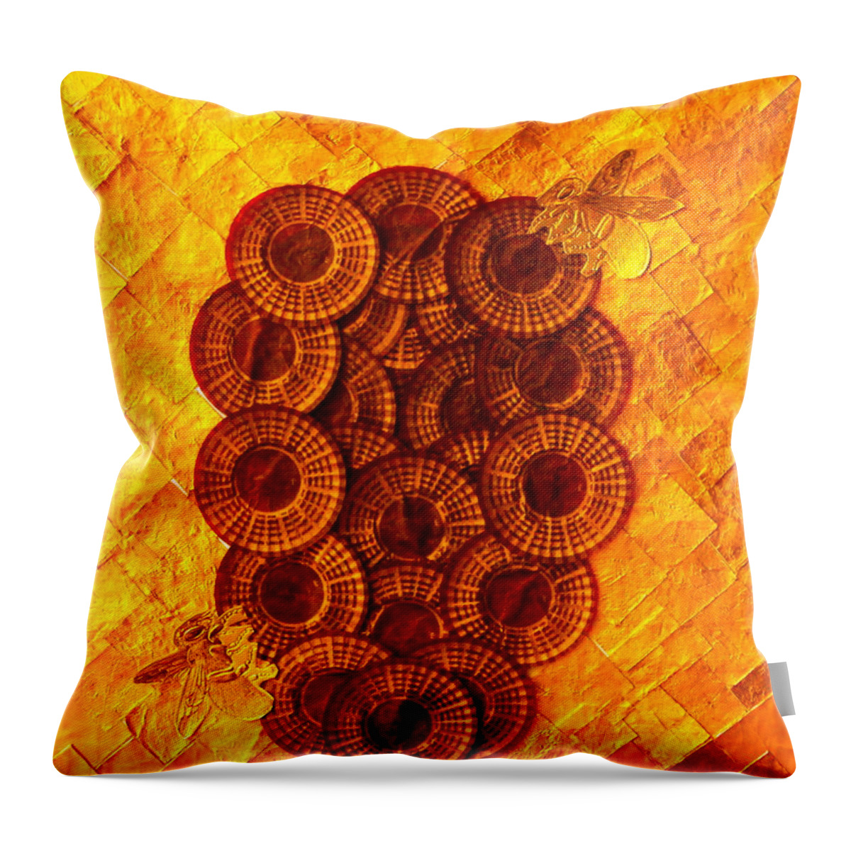 Apparel Throw Pillow featuring the digital art Honeybee 2 by Lorna Maza