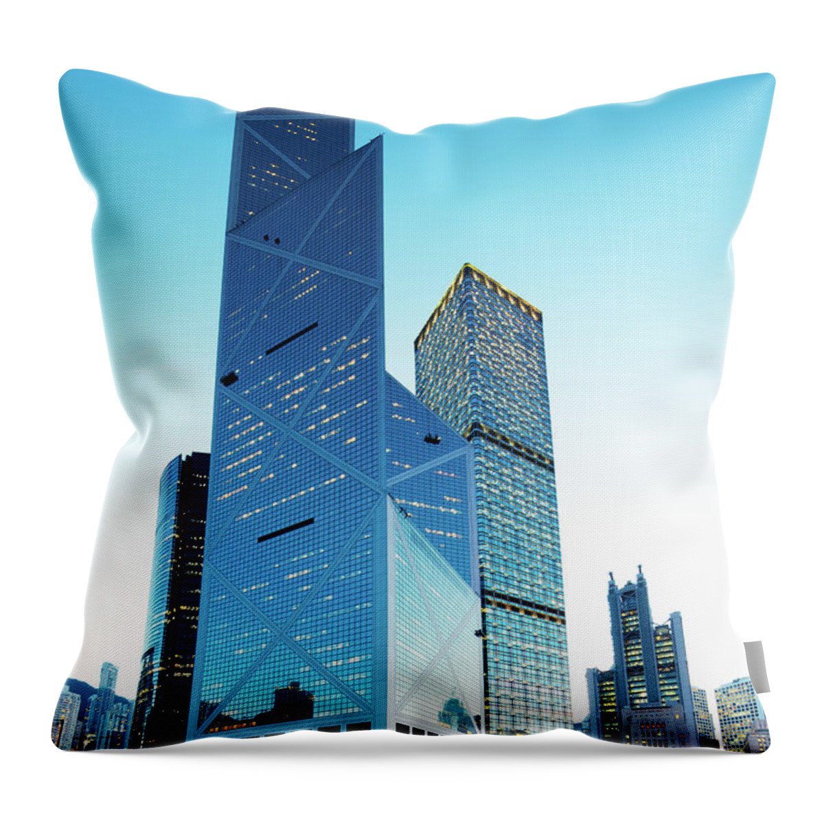Chinese Culture Throw Pillow featuring the photograph Hong Kong High Rise by Tomml