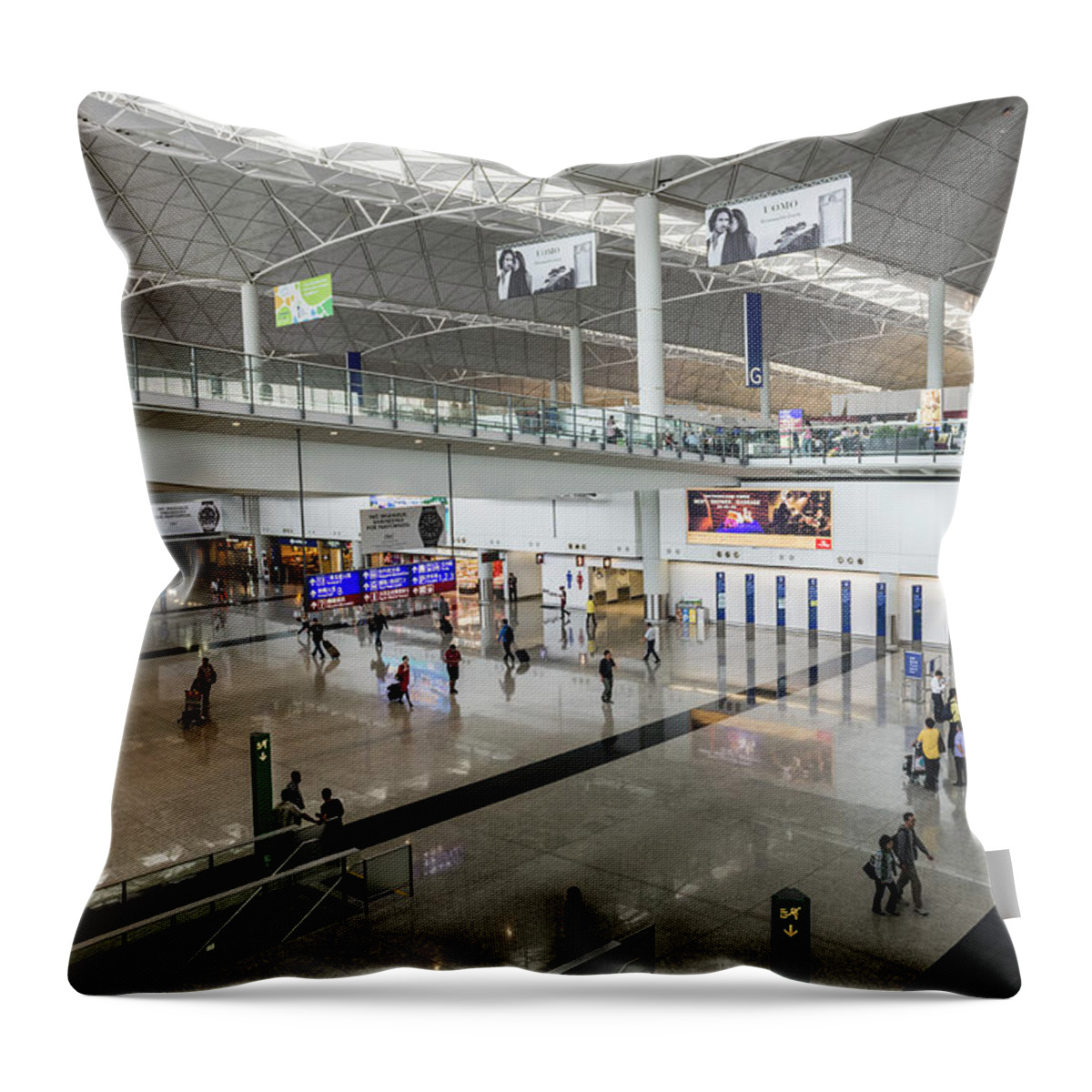 Corporate Business Throw Pillow featuring the photograph Hong Kong International Airport by John Harper